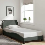 Okvir za krevet Dover tamno sivi 90x190 cm tkanina