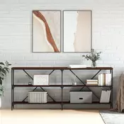 Konzoni stol boja smedeg hrasta 180x30x75 cm od drva i željeza