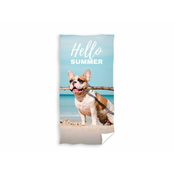 Carbotex Bombažna kopalna brisača 70/140cm DOG ON THE BEACH, TNL214012