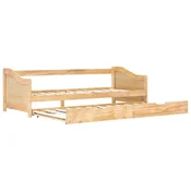 Vidaxl Izvlečni posteljni okvir iz borovine 90x200 cm