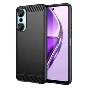 HURTEL Carbon Case etui za Infinix Hot 20S prožno silikonsko ogljikovo ohišje črno