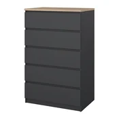 Temno siva komoda 77x121x50 cm Naia – Tvilum