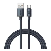Baseus Crystal Shine USB Type-A na USB Type-C, 100W kabel za brzo punjenje i prijenos podataka, 2 m, crni CAJY000501