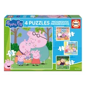Educa - Puzzle 4v1 progresivne uganke Peppa Pig - 1 - 39 kosov