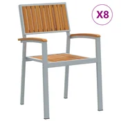 Stolica koja se može slagati 8 pcs Smeda 56 x 57 x 87 cm