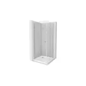 Mexen Lima Duo zložljiva tuš kabina 90 x 90 cm, prozorna, krom + pladenj Flat - 856-090-090-01-02-4010