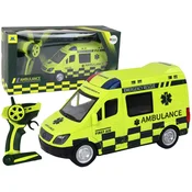 Daljinsko upravljana rumena reševalna vozila z lučmi