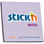 Samoljepivi listici Stickn - 76 x 76 mm, ljubicasti pastel, 100 listova