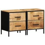 Nocni ormar s ladicama 2 pcs Smeda i crna 40 x 35 x 50 cm