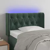 LED uzglavlje tamnozeleno 83x16x78/88 cm baršunasto