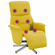 vidaXL vidaXL Masažni naslanjač s stolčkom za noge svetlo rumeno blago, (20978880)
