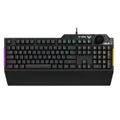 Tipkovnica Asus TUF Gaming K1, žicana gaming RGB, USB, UK+HR