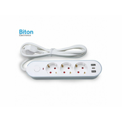 BITON ELECTRONICS GS03KU Prenosna prikljucnica (3x šuko+3xUSB) 3m