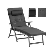 Songmics Ležalnik 58x183x97 cm Siva