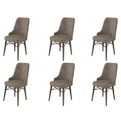 Hanah Home Set trpezarijskih stolica Pare, 6 komada, Smede boje