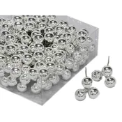 Rayher. Božični balončki stekleni (na žici), 2cm, srebrni, set 12