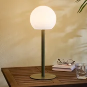 Lindby LED namizna svetilka Eleia, zelena, kovinska, baterija za polnjenje - bela, zelena - Plastika