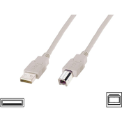Digitus USB 2.0 prikljucni kabel [1x USB 2.0 utikac A - 1x USB 2.0 utikac B] 3 m bež Digitus