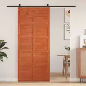 vidaXL Hlevska vrata Voščeno rjava 90 x 2,5 x 208 cm Trdna borovina
