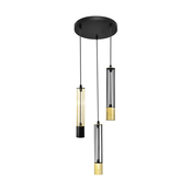 Luster na sajli BARS 3xGU10/20W/230V crna/zlatna