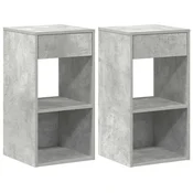 Vidaxl Nočne omarice s predalom 2 kosa betonsko siva 35x34x66,5 cm