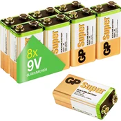 GP Batteries GP Batteries Super 9 V baterija alkalno-manganov 9 V 8 kos, (20638239)