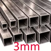 Cijevi čelične kvadratne stijenka 3mm L=6m S235JR - 40x40