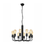 Luster na lancu 10xE27/60W/230V crne boje