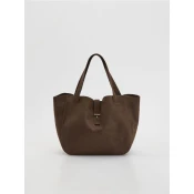 Reserved - Torba shopper od veštačkog antilopa - tamno braon - 192FE-89X