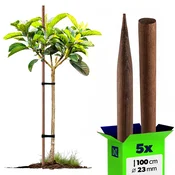 KADAX leseni koli, impregnirani koli, 100 cm, podporne palice, 5 kosov, premer 23 mm, (5000362352)