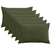 Vidaxl Prevleka za blazino 6 kos ALMELO Zelena 50 x 80 cm korduroy