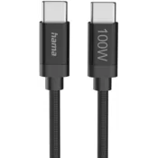Hama USB-C kabel - 100W najlon 3 m črne barve