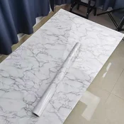 Nikcorp Samolepilna pohištvena obloga Marmor siva-bela PVC vodoodporna 60x300 cm, dekorativna folija za kuhinjo kopalnico pult stene vrata police, gladka enostavna za čiščenje
