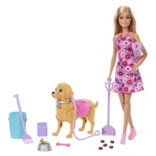 Northix Barbie punčka s hodečim kužkom in dodatki