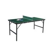 Costway Zložljiva miza za namizni tenis z mrežo, 2 loparjema in žogicami, zelena