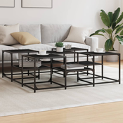 Stolic za kavu crni 121 x 121 x 40 cm od konstruiranog drva