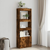 Visoka komoda Smoked Oak 63x33x180 cm od konstruiranog drva