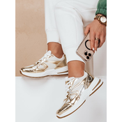 Sneakersy damskie na płaskiej podeszwie ROYALFIT złote Dstreet