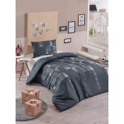 Lessentiel Maison set posteljine Trace, 160x220cm, antracit