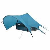 Vidaxl Teepee šotor za 3 osebe Modra in siva 312 x 312 x 197 cm