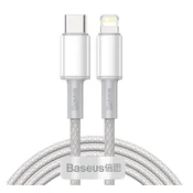 Baseus visokobrzinski pleteni USB Type-C – iPhone, PD 20W kabel za brzo punjenje i prijenos podataka, 2 m, bijeli