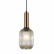 ITALUX PND-5588-1M-BRO+AMB - Luster na sajli ANTIOLA 1xE27/40W/230V bronza
