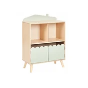 Regal Berwyn 2495 Odprta, Z vrati, MDF plošča, 86x60x30cm, Zelena, Svetel les