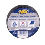 HPX PVC VDE izolacijski trak 19 mm x 20 m črne barve, za popravilo izolacijskih sistemov, enostaven za uporabo, temperaturno odporen