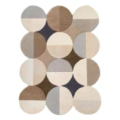 Sivo-bež ručno rađen vunen tepih 160x230 cm Mia Ellipse – Flair Rugs