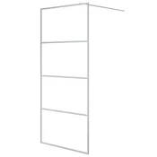 Vidaxl Pregrada za tuš srebrna 90x195 cm prozorno ESG steklo