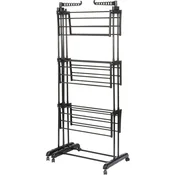 Vilde kovinsko črno navpično raztegljivo stojalo za perilo XXL 78 - 130 x 64 x 172 cm (5904316496760)