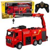 BESTTOYS Gasilski avto RC Huina z dvigalom in vodnim topom, 1:18