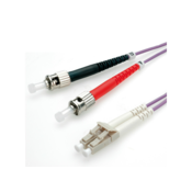 Value Fibre Optic Jumper Cable, 50/125µm, LC/ST, OM4, purple 3.0 m