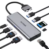 slomart MOKiN priklopna postaja za MacBook Pro: Dvojni monitor, HDMI, 9 v 2 USB-C adapter, Mac HDMI ključ, Ethernet, USB, SD/MicroSD, 100W PD
